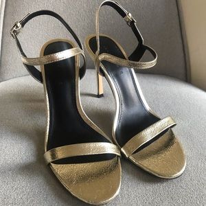 ZARA Gold Strappy Sandals Size 39 (US 8 - Zara)